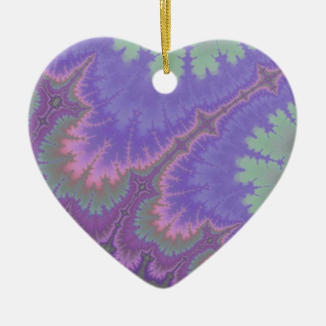 Pink And Purple Paisley Ceramic Tree Decoration (Front)