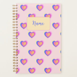 Pink and Purple Pastel Hearts Planner