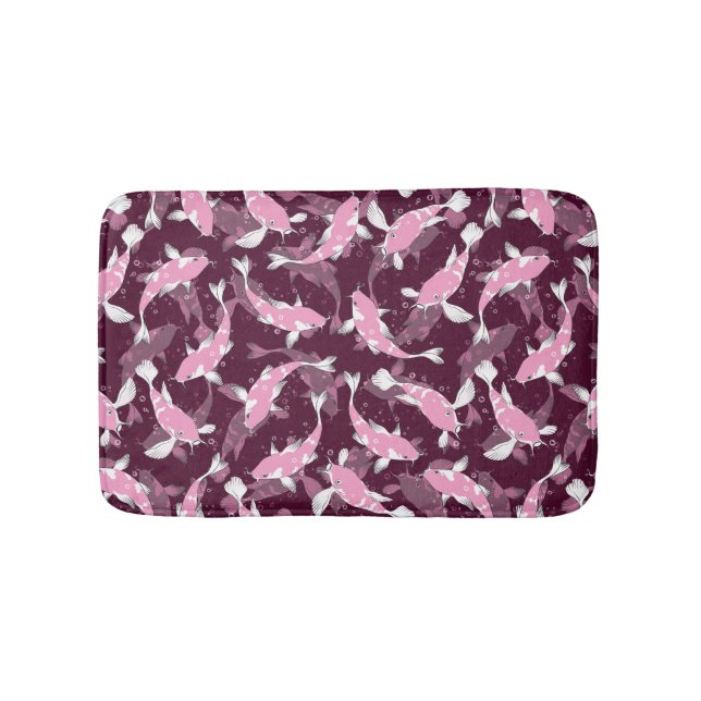 Pink and Purple Pattern - Koi Fish Bath Mat (Front)