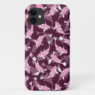 Pink and Purple Pattern - Koi Fish iPhone 11 Case