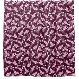Pink and Purple Pattern - Koi Fish Shower Curtain