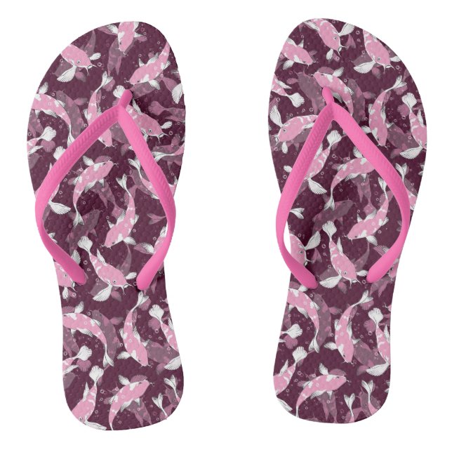 Pink and Purple Pattern - Koi Fish Thongs (Footbed)