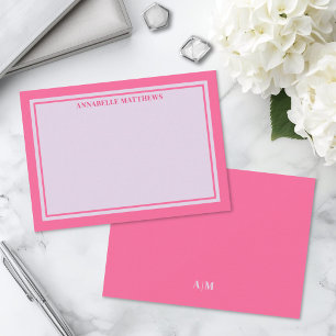 Pink And Purple Personalised Monogram Card