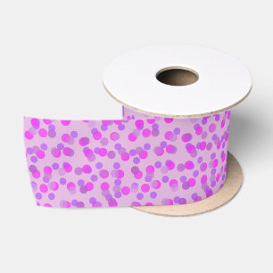 pink and purple polka dot satin ribbon