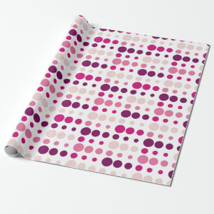 Pink and Purple Polka Dots Pattern Wrapping Paper
