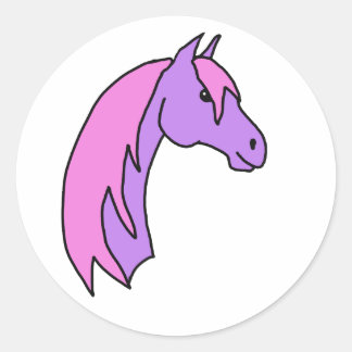 Pink and Purple Pony Stickers! Classic Round Sticker