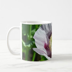 Pink and purple poppy flower coffee mug
