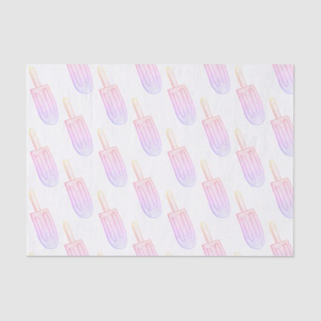 Pink and Purple Popsicle Sketch Tissue Paper (Front)
