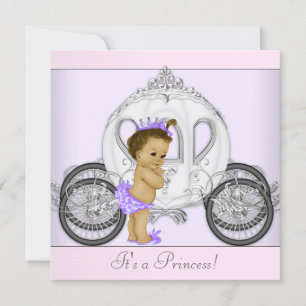 Pink and Purple Princess Baby Shower Invitation