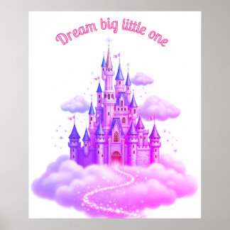 Pink and Purple Princess Castle, Baby Girl Quote Poster