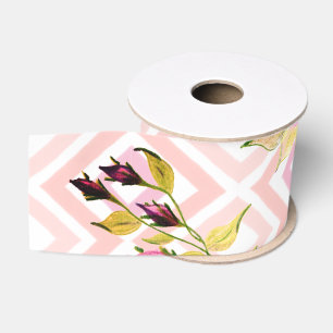 Pink And Purple Roses Grosgrain Ribbon