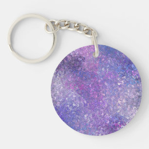 Pink And Purple Sequins Bling  Key Ring