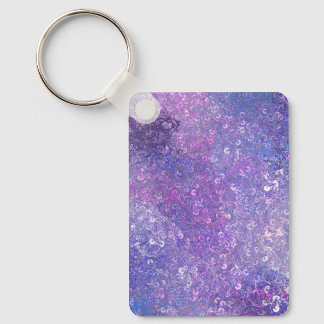 Pink And Purple Sequins Bling  Key Ring (Front)