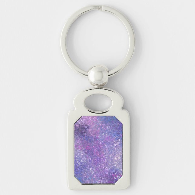 Pink And Purple Sequins Bling  Key Ring (Front)