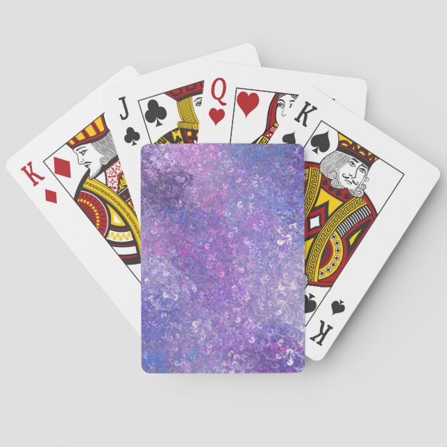 Pink And Purple Sequins Bling  Playing Cards (Back)