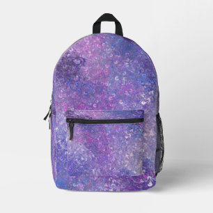 Pink And Purple Sequins Bling Printed Backpack