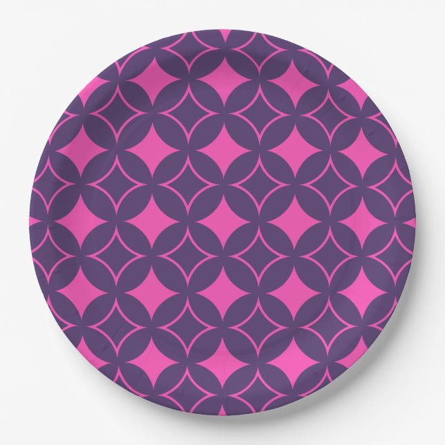 Pink and purple shippo paper plate (Front)