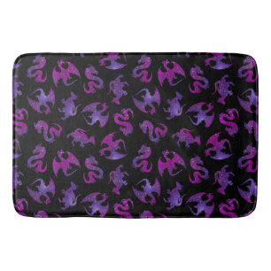 Pink and Purple Space Dragons Bath Mat