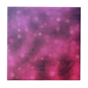 Pink and Purple Sparkling Lights Bokeh Pattern Ceramic Tile