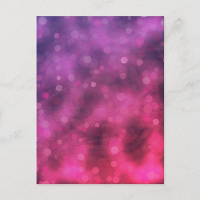 Pink and Purple Sparkling Lights Bokeh Pattern Postcard (Front)
