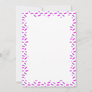 Pink and Purple Sprinkle Wavy Border Blank Custom Invitation