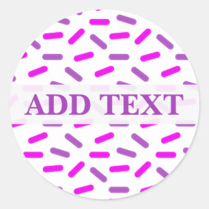Pink and Purple Sprinkles Pattern Custom Classic Round Sticker