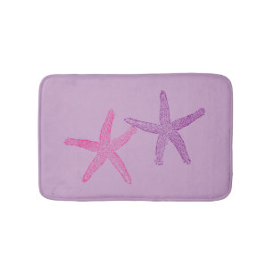 Pink and Purple Starfish Lilac Bath Mat