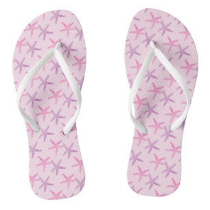 Pink and Purple Starfish Thongs
