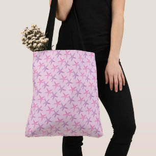 Pink and Purple Starfish Tote Bag