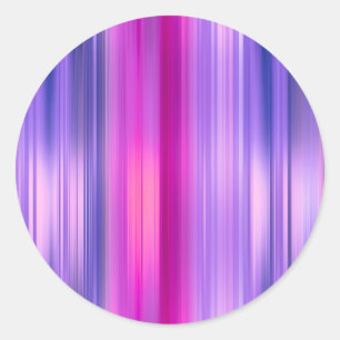 Pink and Purple Striped Bat Mitzvah Classic Round Sticker