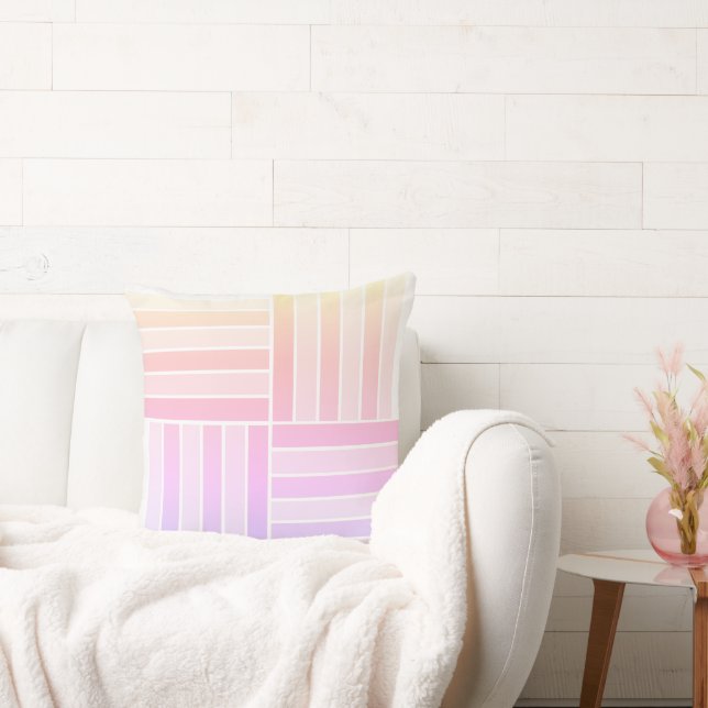Pink and Purple Stripes Cushion (Couch)