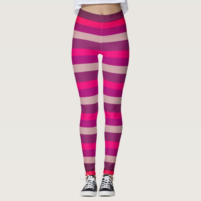 Pink and Purple  Stripes leggings (Front)