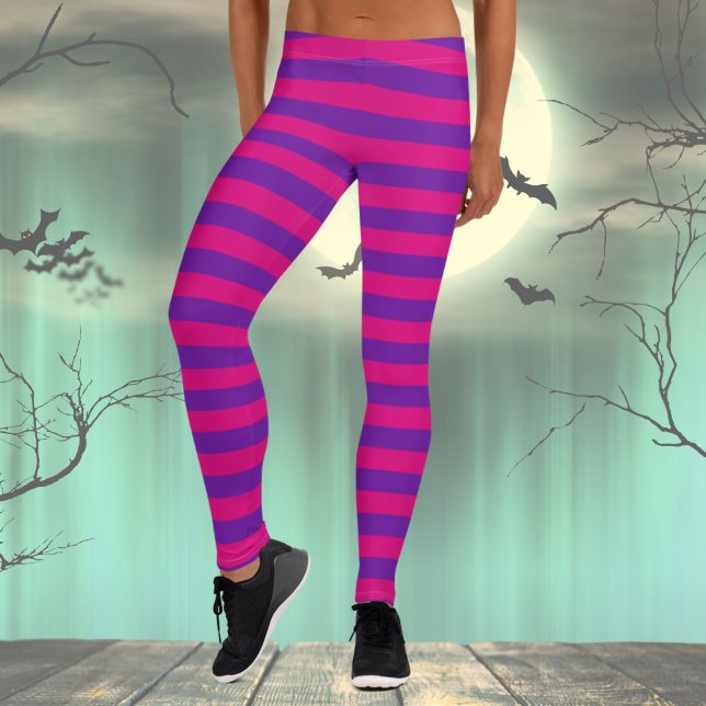 Pink and Purple Stripes Leggings (Pink and Purple Leggings. Great for Halloween Costume!)