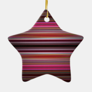 Pink and purple stripes pattern ceramic tree decoration