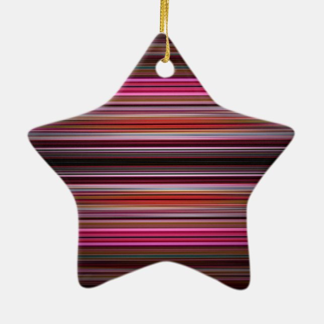 Pink and purple stripes pattern ceramic tree decoration (Back)