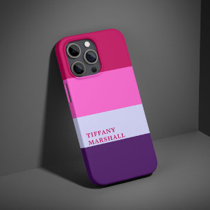 Pink and Purple Stripes Pattern Tote Bag iPhone 16 Pro Case