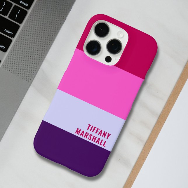 Pink and Purple Stripes Pattern Tote Bag Case-Mate iPhone Case (Creator Uploaded)