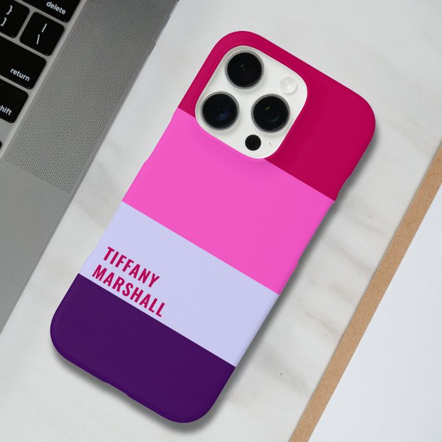 Pink and Purple Stripes Pattern Tote Bag Case-Mate iPhone Case (Creator Uploaded)