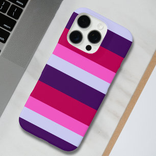 Pink and Purple Stripes Pattern Tote Bag iPhone 16 Pro Case