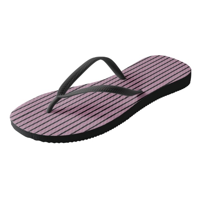 Pink and Purple Stripes Thongs (Angled)