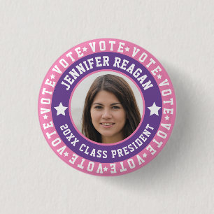 Pink and Purple Student Body Campaign 3 Cm Round Badge