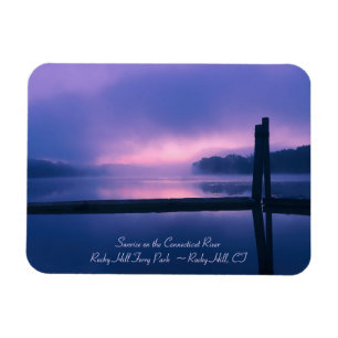 Pink and Purple Sunrise on the CT RIVER-Rocky Hill Magnet