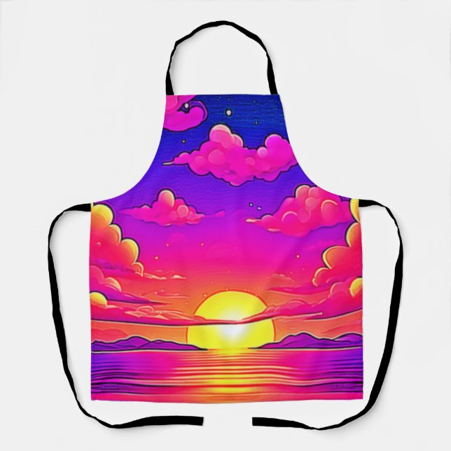 Pink and Purple Sunset Apron (Front)