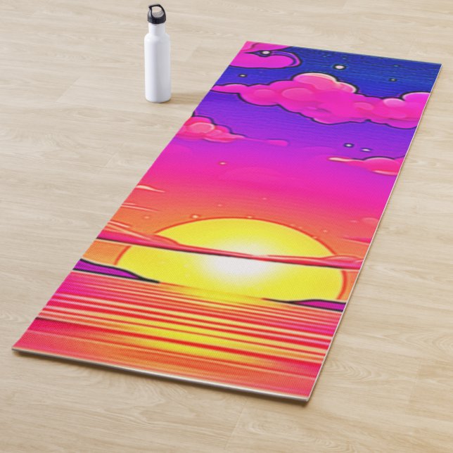Pink and Purple Sunset Yoga Mat (In Situ)