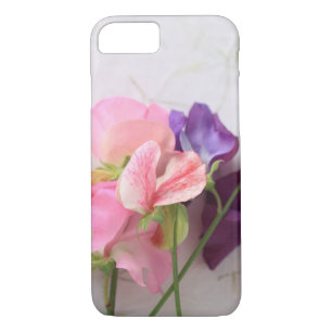 Pink and purple sweet peas iPhone 8/7 case