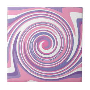 Pink and purple swirl pattern           ceramic tile