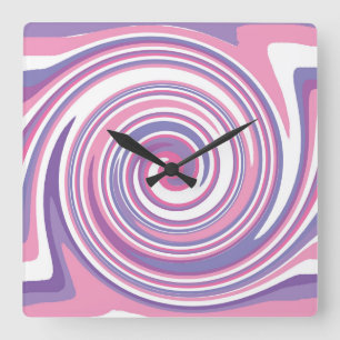 Pink and purple swirl pattern          square wall clock