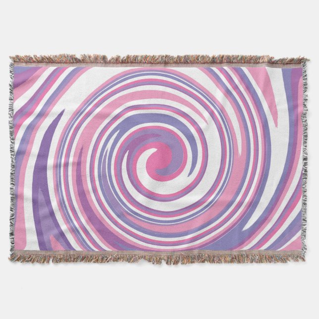Pink and purple swirl pattern       throw blanket (Front)
