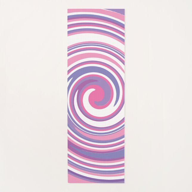 Pink and purple swirl pattern    yoga mat (Front)