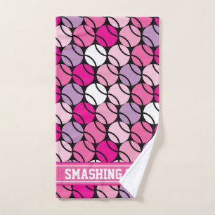 🎾 Pink and purple tennis balls, with initial Hand Towel